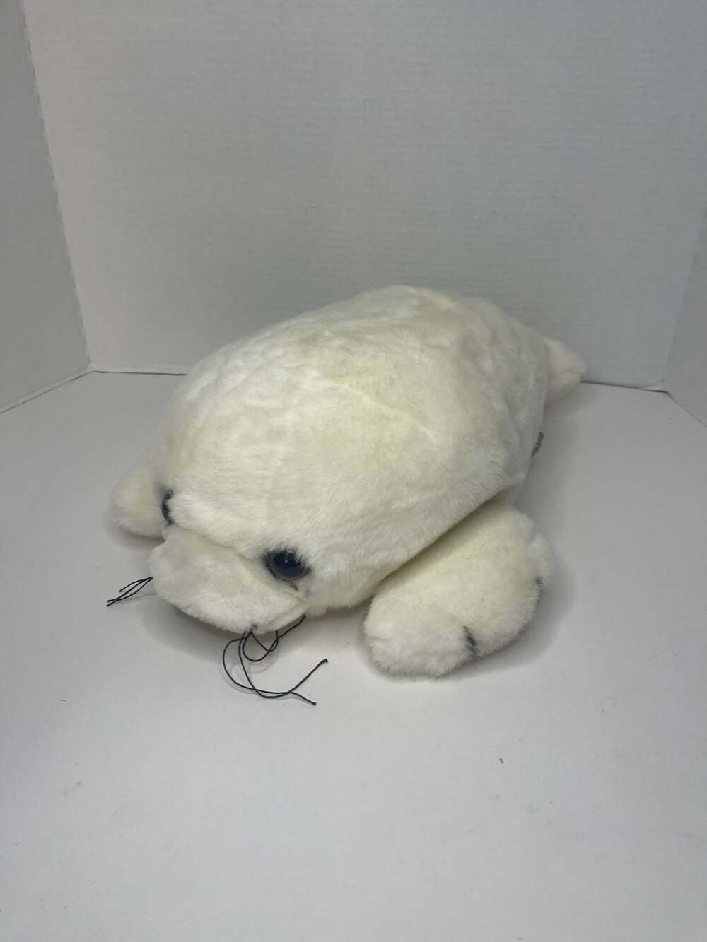 Tupperware Tuppy White Realistic Seal Pup Plush Stuffed Animal Toy